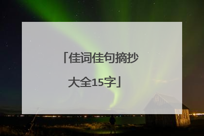 佳词佳句摘抄大全15字