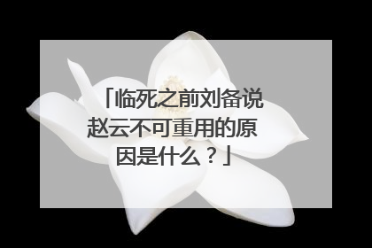 临死之前刘备说赵云不可重用的原因是什么？