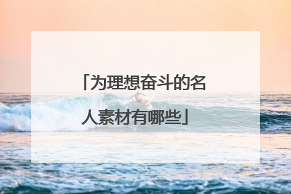 为理想奋斗的名人素材有哪些