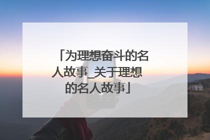 为理想奋斗的名人故事_关于理想的名人故事