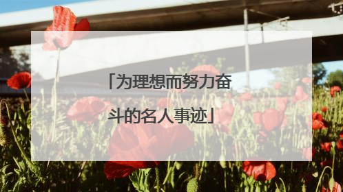 为理想而努力奋斗的名人事迹