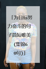 为目标努力奋斗的句子简短唯美 (集锦60句)