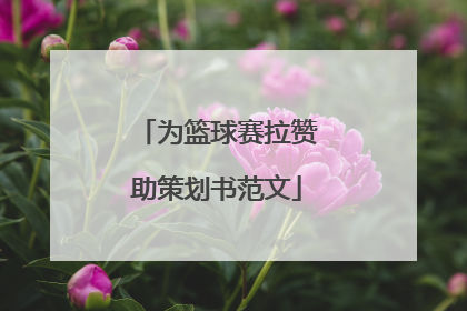 为篮球赛拉赞助策划书范文