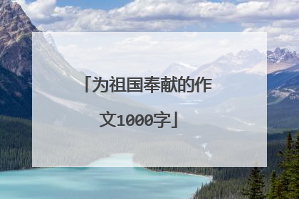 为祖国奉献的作文1000字