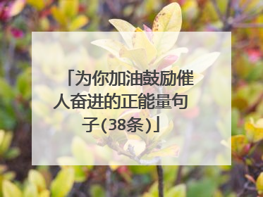 为你加油鼓励催人奋进的正能量句子(38条)