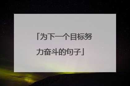 为下一个目标努力奋斗的句子