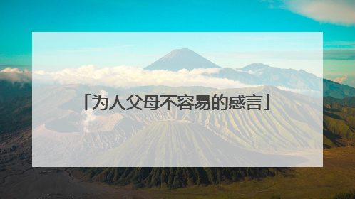 为人父母不容易的感言