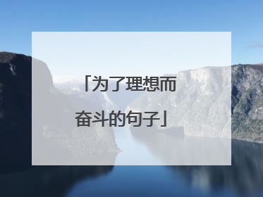 为了理想而奋斗的句子