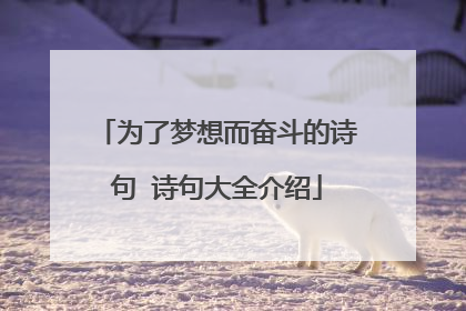 为了梦想而奋斗的诗句 诗句大全介绍