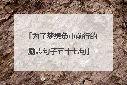 为了梦想负重前行的励志句子五十七句