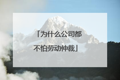 为什么公司都不怕劳动仲裁