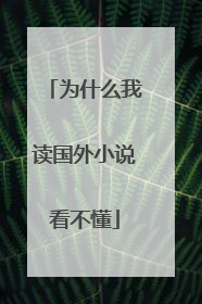 为什么我读国外小说看不懂