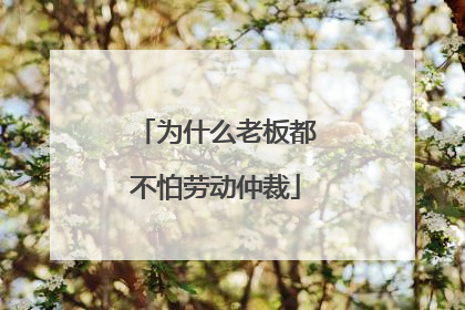 为什么老板都不怕劳动仲裁