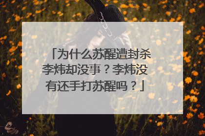 为什么苏醒遭封杀李炜却没事?李炜没有还手打苏醒吗?