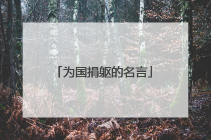 为国捐躯的名言