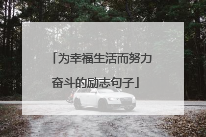 为幸福生活而努力奋斗的励志句子