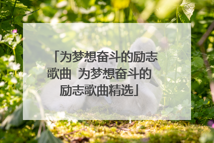 为梦想奋斗的励志歌曲 为梦想奋斗的励志歌曲精选