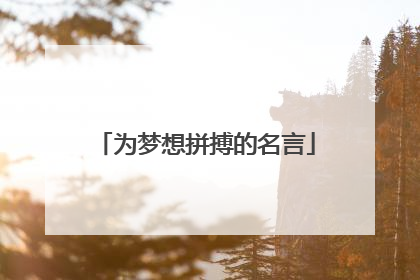 为梦想拼搏的名言