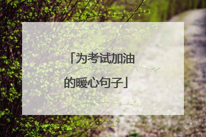 为考试加油的暖心句子