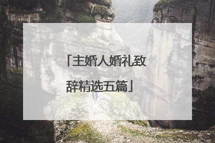 主婚人婚礼致辞精选五篇