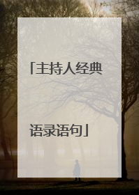 主持人经典语录语句