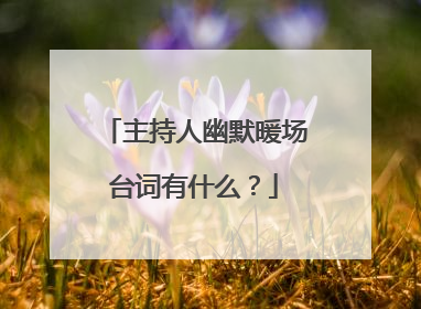 主持人幽默暖场台词有什么?