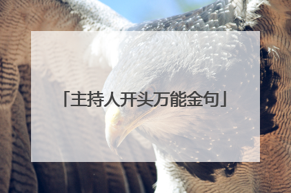 主持人开头万能金句