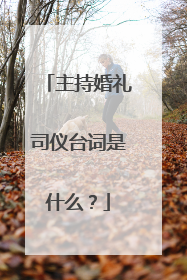主持婚礼司仪台词是什么?