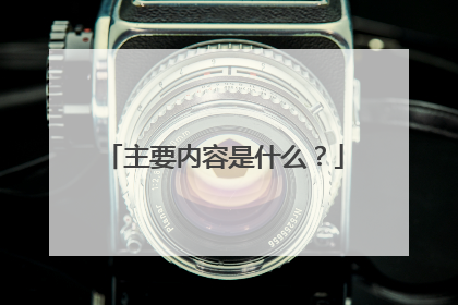主要内容是什么？