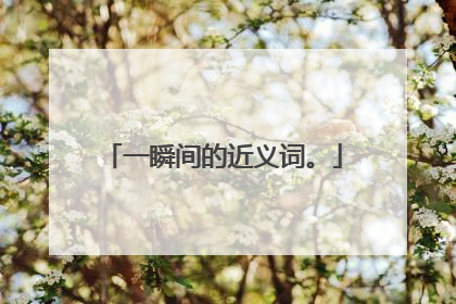 一瞬间的近义词。