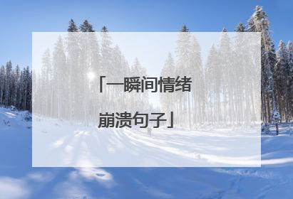 一瞬间情绪崩溃句子