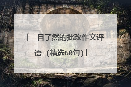 一目了然的批改作文评语 (精选60句)