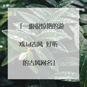 一眼很惊艳的游戏id古风 好听的古风网名