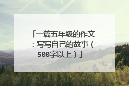 一篇五年级的作文:写写自己的故事(500字以上)