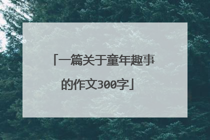 一篇关于童年趣事的作文300字