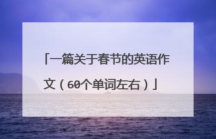 一篇关于春节的英语作文（60个单词左右）