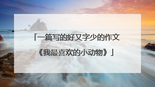 一篇写的好又字少的作文《我最喜欢的小动物》