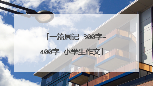 一篇周记 300字-400字 小学生作文