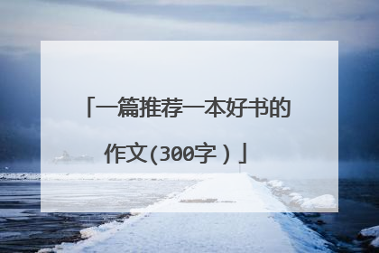 一篇推荐一本好书的作文(300字)