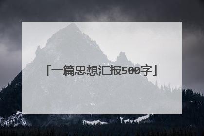 一篇思想汇报500字