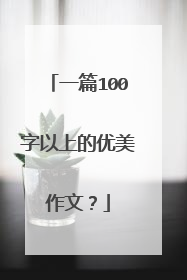 一篇100字以上的优美作文？