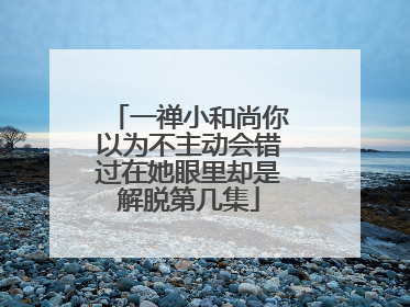 一禅小和尚你以为不主动会错过在她眼里却是解脱第几集