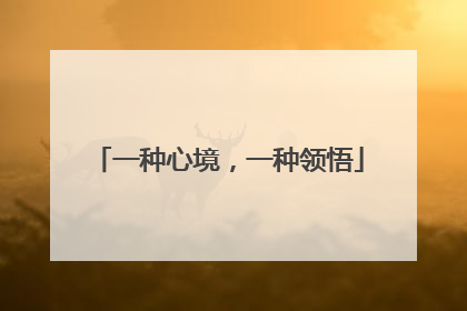 一种心境，一种领悟