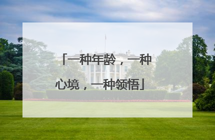 一种年龄,一种心境,一种领悟