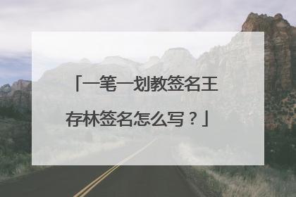 一笔一划教签名王存林签名怎么写?