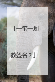 一笔一划教签名？