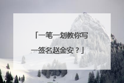 一笔一划教你写一签名赵金安?