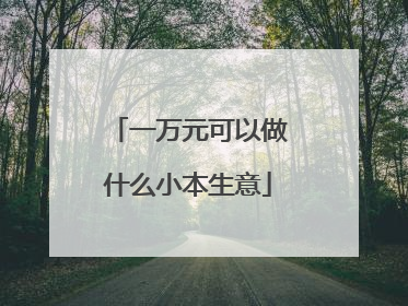 一万元可以做什么小本生意