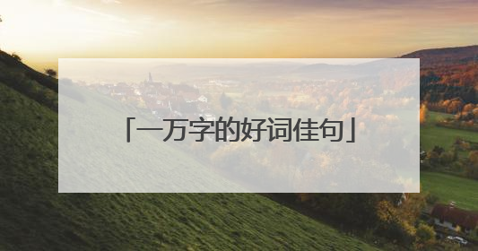 一万字的好词佳句