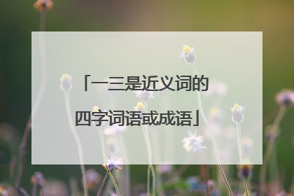 一三是近义词的四字词语或成语